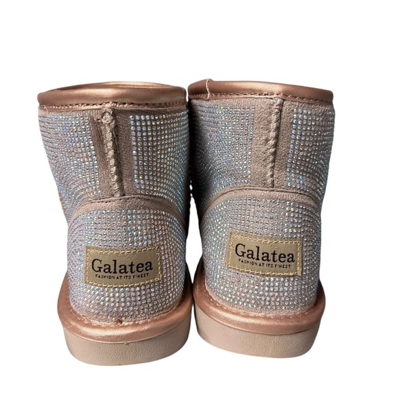 Galatea Women's Winter Boot Rose Gold 6.5 Rhinestone Soft Wool NWT - Picture 5 of 9